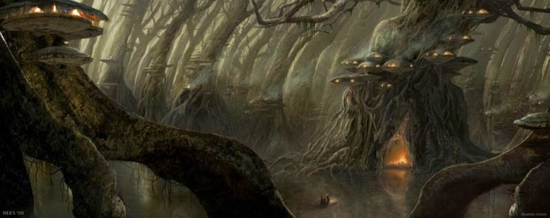Illustration for article titled Concept art of the Rock Troll realm that was cut from Thor